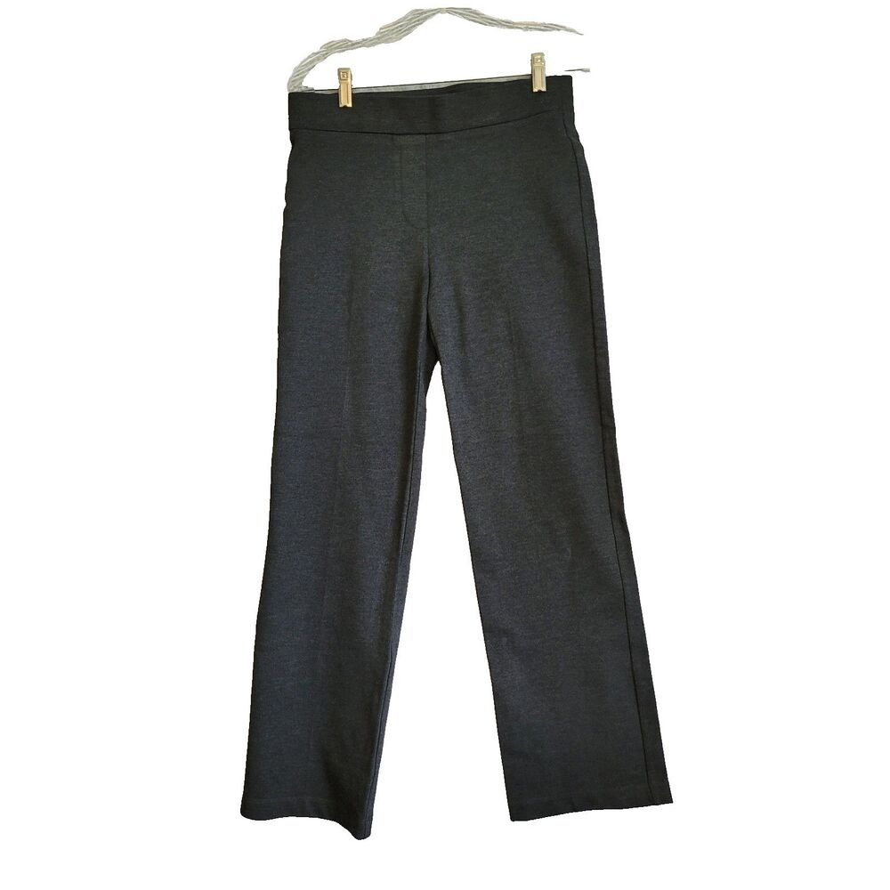 LOFT Pants Womens Small Dark Gray Ponte Knit Pull On Straight Leg Stretch